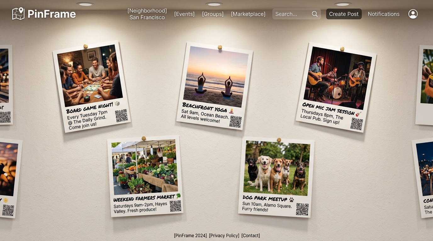 Click Mi Barrio Bulletin Board Mockup